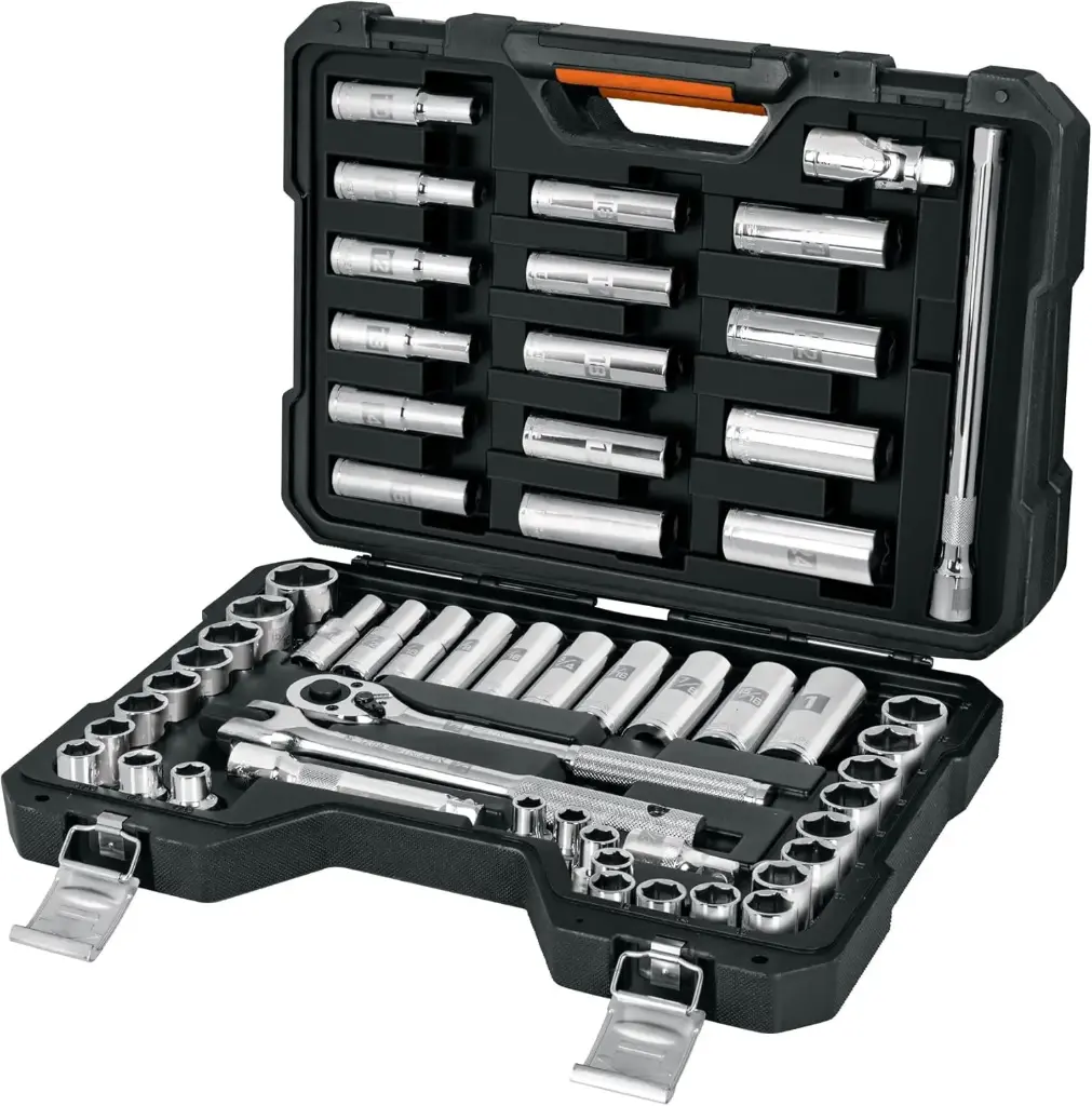 Truper JD-1/2X56MP, Juego de 56 herramientas cuadro 1/2" estándar y mm para mecánico