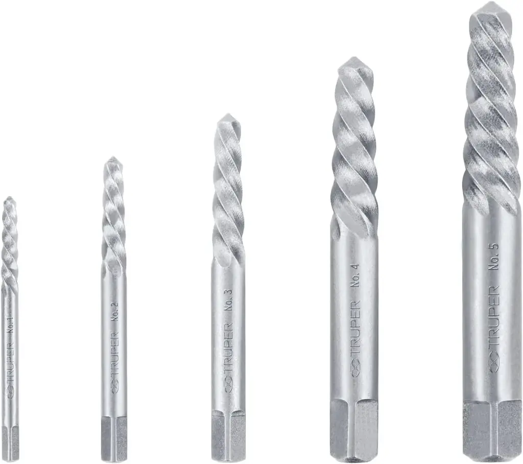 Truper EXT-5, Juego extractores de tornillos, 5 piezas