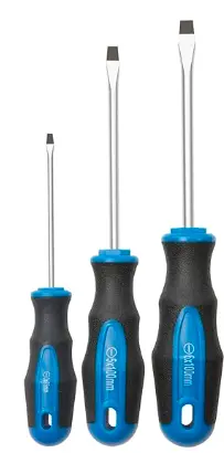 Juego de 3 destornilladores de punta magnética, planos, agarre de cojín profesional