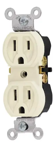 Contacto dúplex, 2 polos 3 hilos, standard, marfil, Volteck